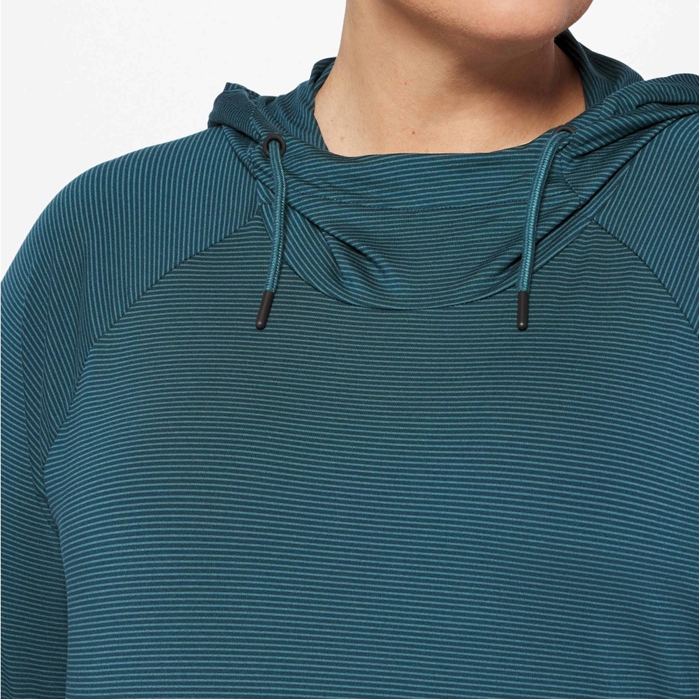 Teal Hooded Pullover with Pockets - Picture 4 of 7